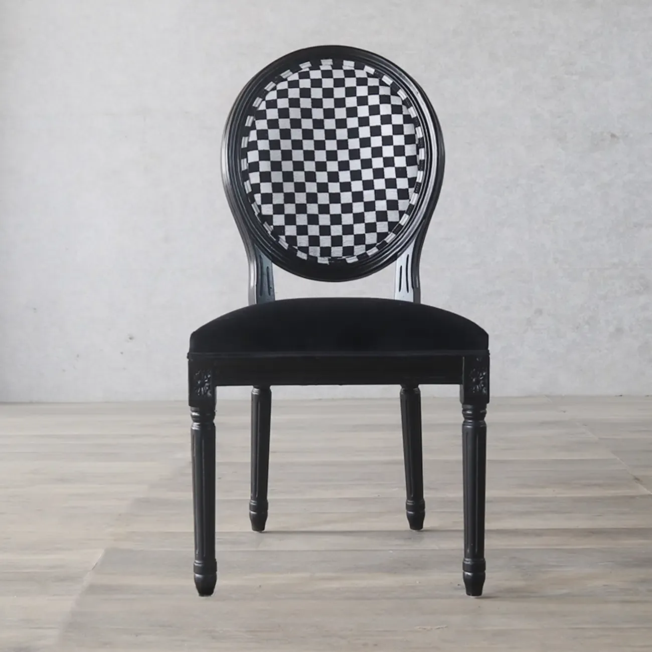 Vintage Dining Chair Faux Leather Upholstery with Back Image - 24