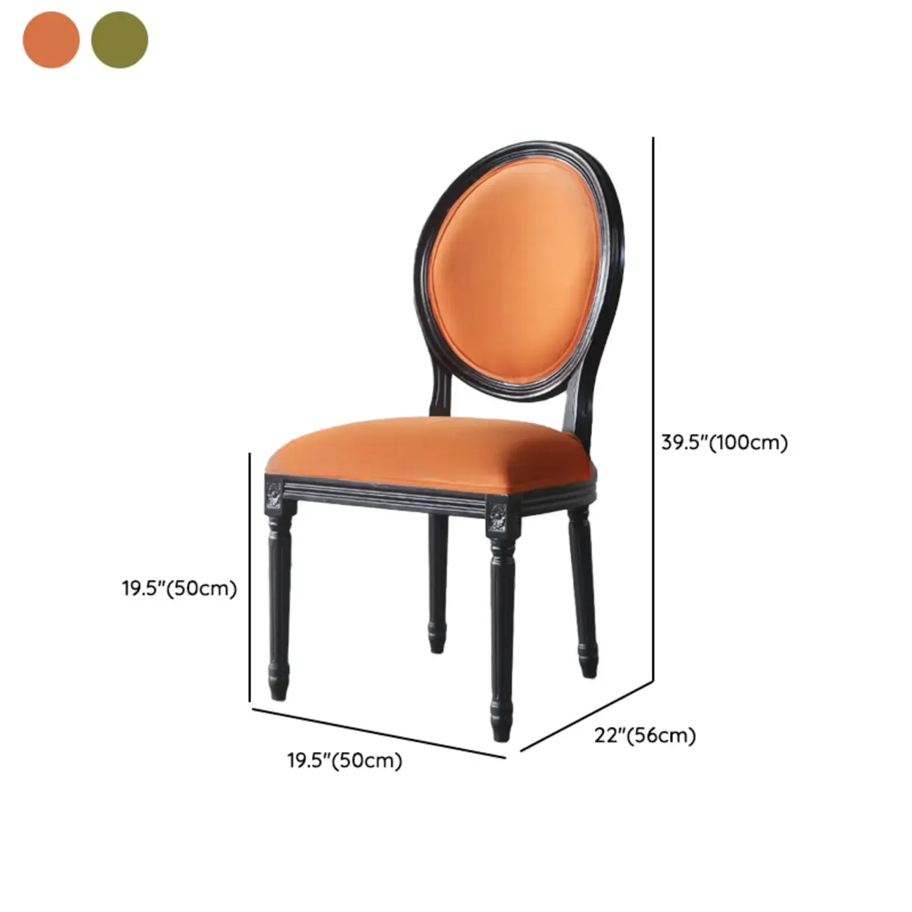 Vintage Dining Chair Faux Leather Upholstery with Back Image - 26