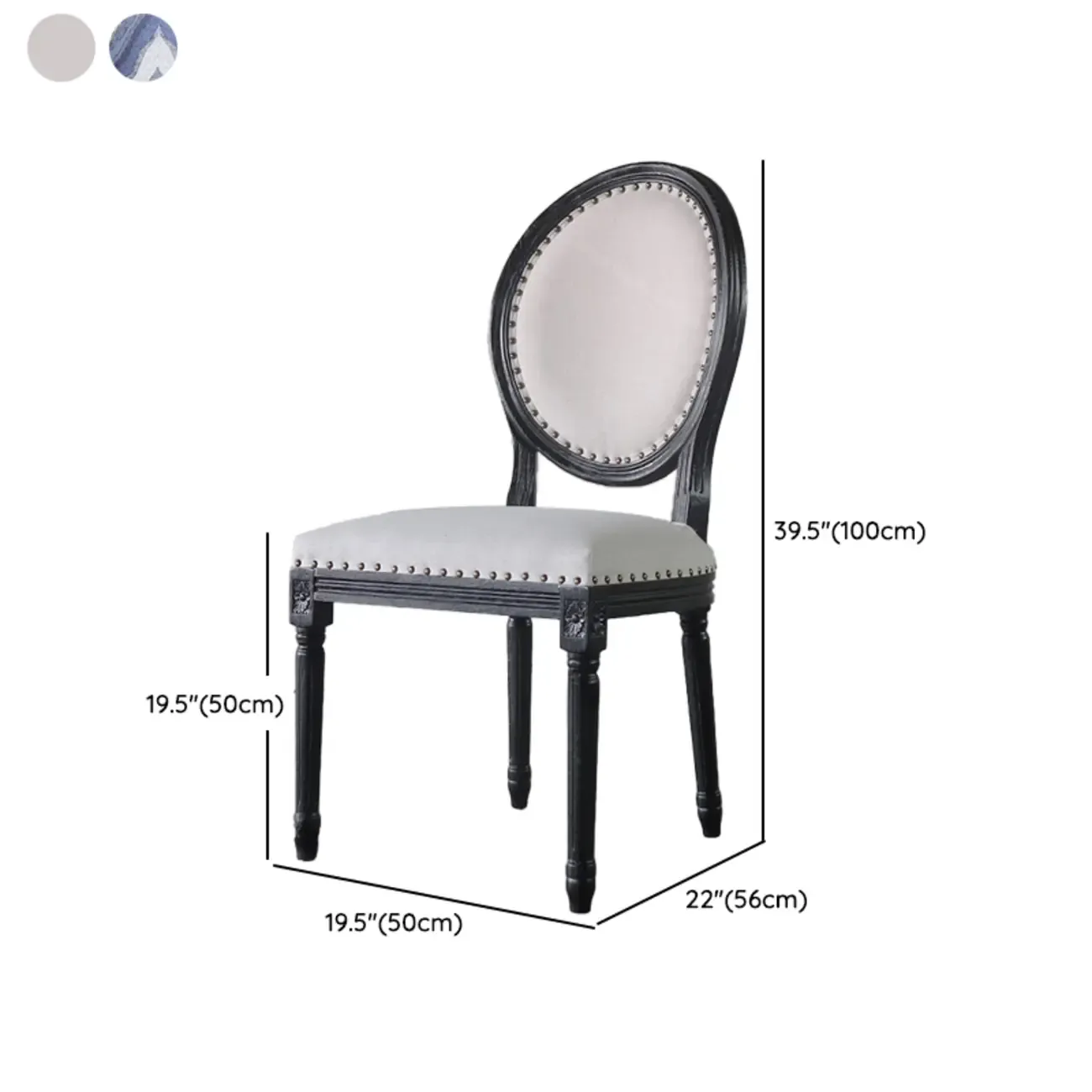 Vintage Dining Chair Faux Leather Upholstery with Back Image - 27