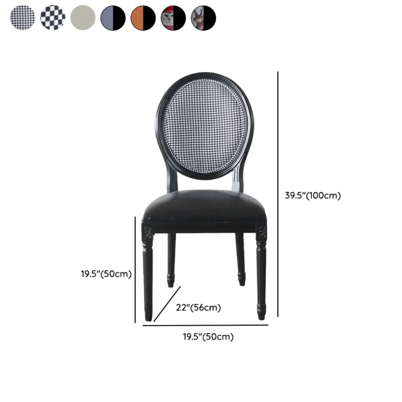 Vintage Dining Chair Faux Leather Upholstery with Back Image - 28