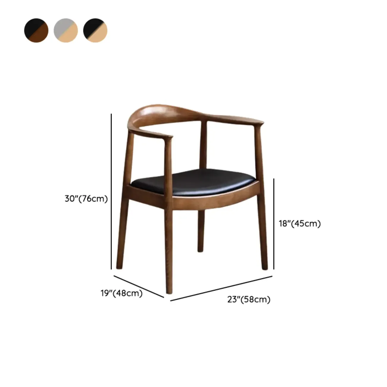 Scandinavian Curved Wood Woven Seat Armrest Dining Chair Image - 18