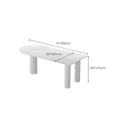 Glam White Peninsula Writing Desk with Marble Top  Image - 10
