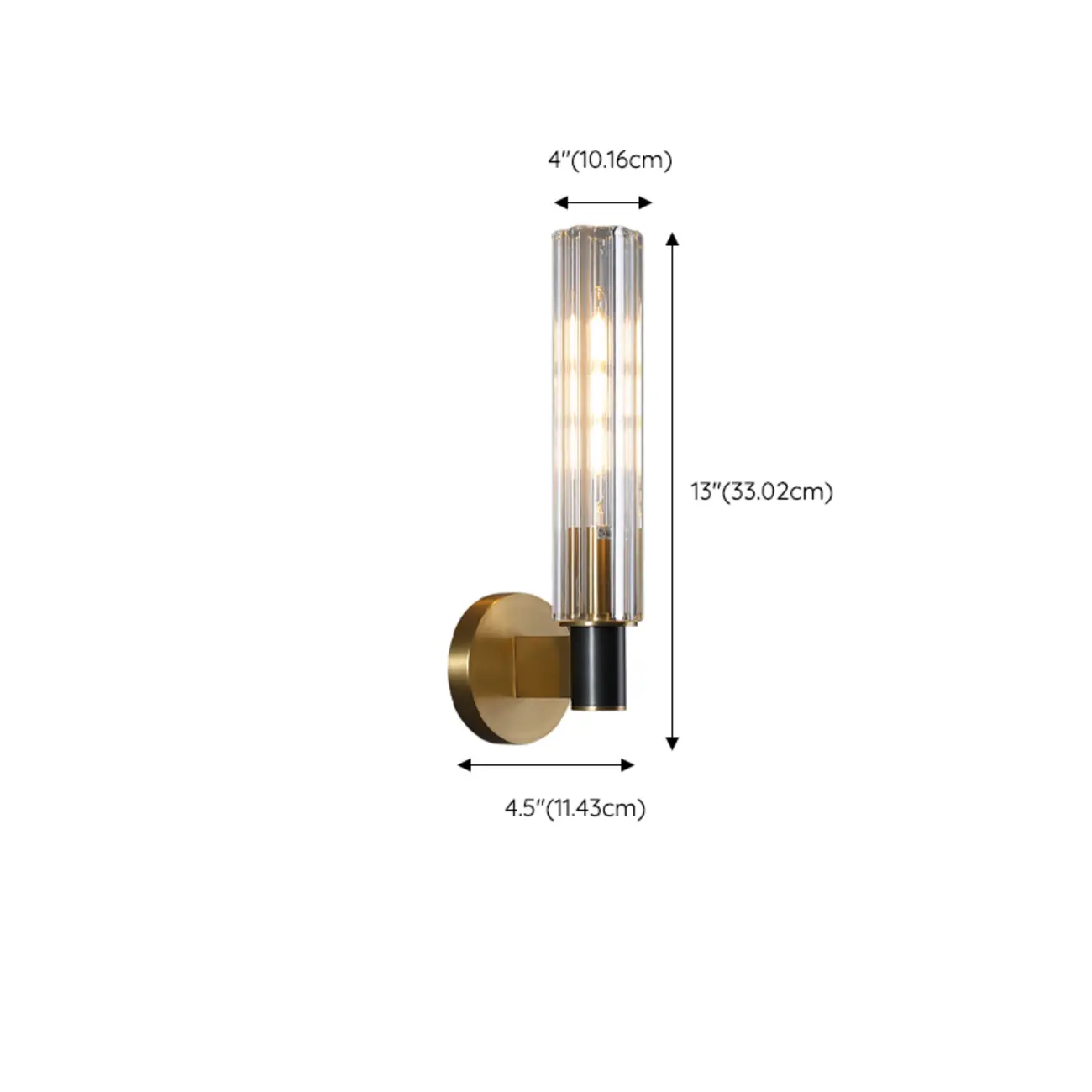 Mini Cylinder-Shaped Crystal LED Vanity Light for Bathroom #size