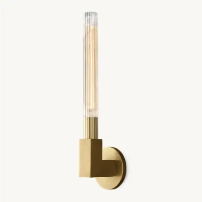 Modern Straight Brass Wall sconce for Elegant Bathroom Image - 2