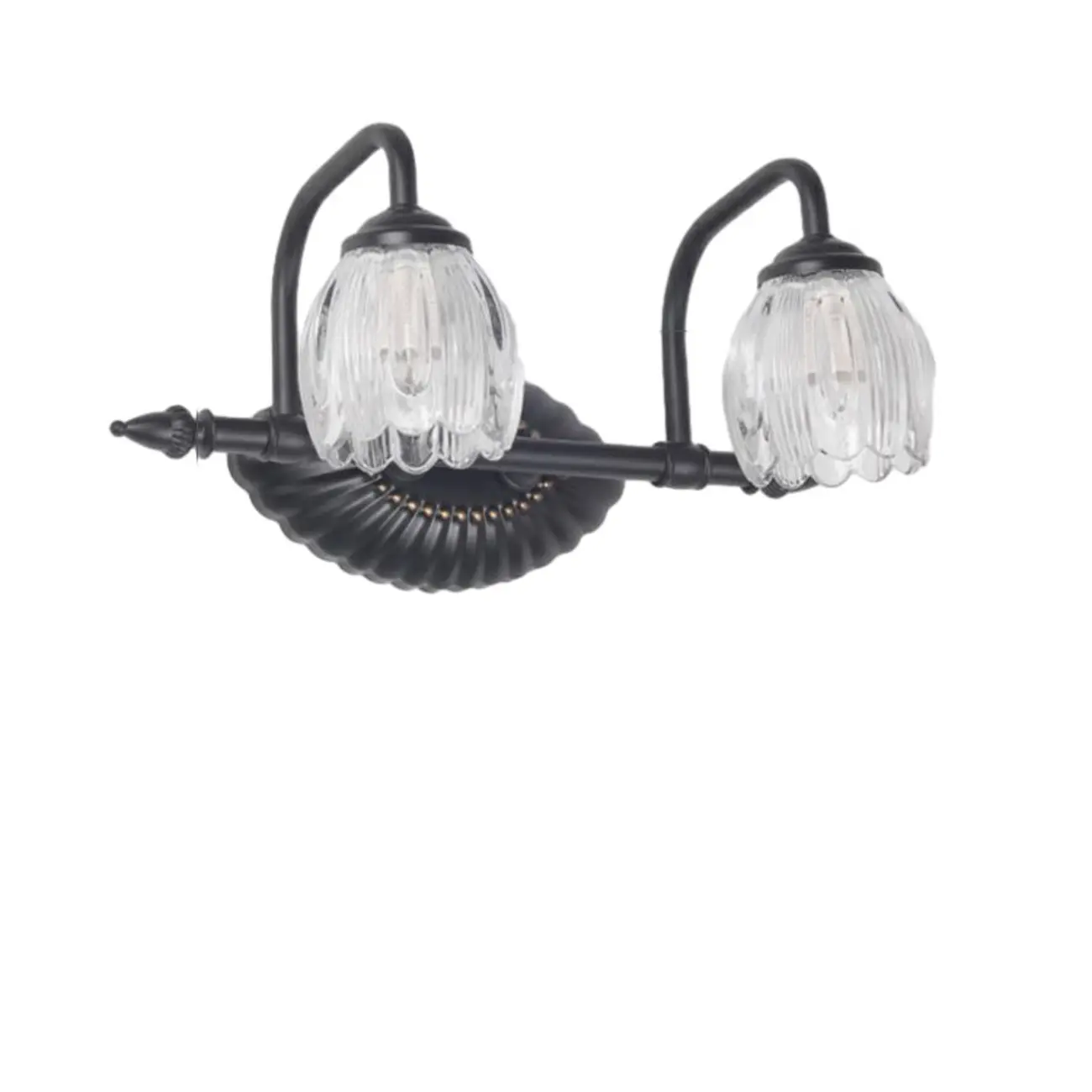 3-Light Vintage Bathroom Vanity Light with Glass Arc Shade Image - 3 | homeyfad