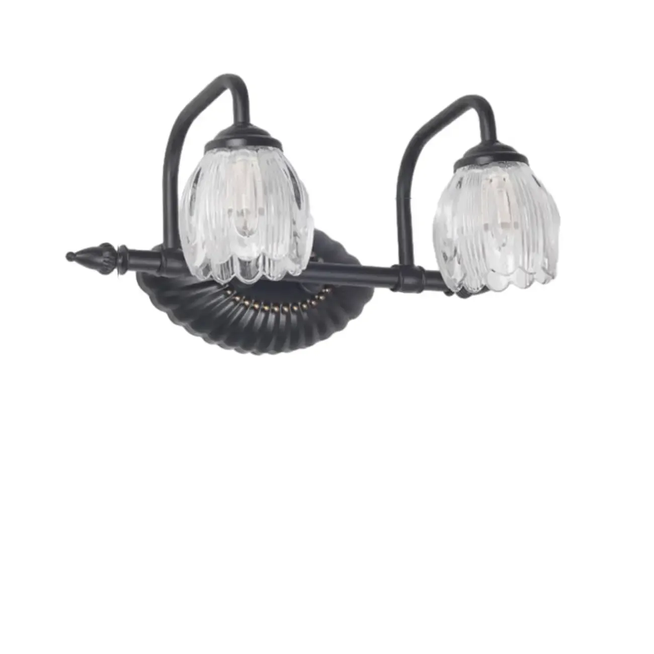 3-Light Vintage Bathroom Vanity Light with Glass Arc Shade Image - 3