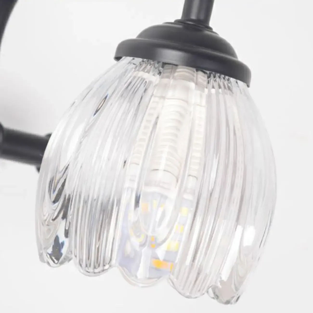 3-Light Vintage Bathroom Vanity Light with Glass Arc Shade Image - 9