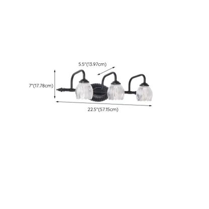 3-Light Vintage Bathroom Vanity Light with Glass Arc Shade Image - 12