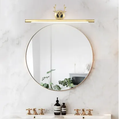 Modern Linear Gold Bathroom Vanity Light with Antler Design  Image - 1