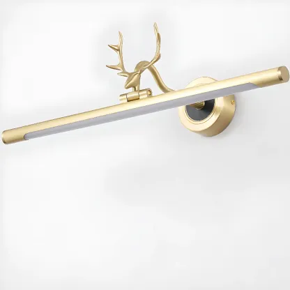 Modern Linear Gold Bathroom Vanity Light with Antler Design  Image - 8