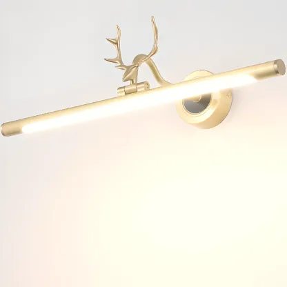 Modern Linear Gold Bathroom Vanity Light with Antler Design  Image - 10