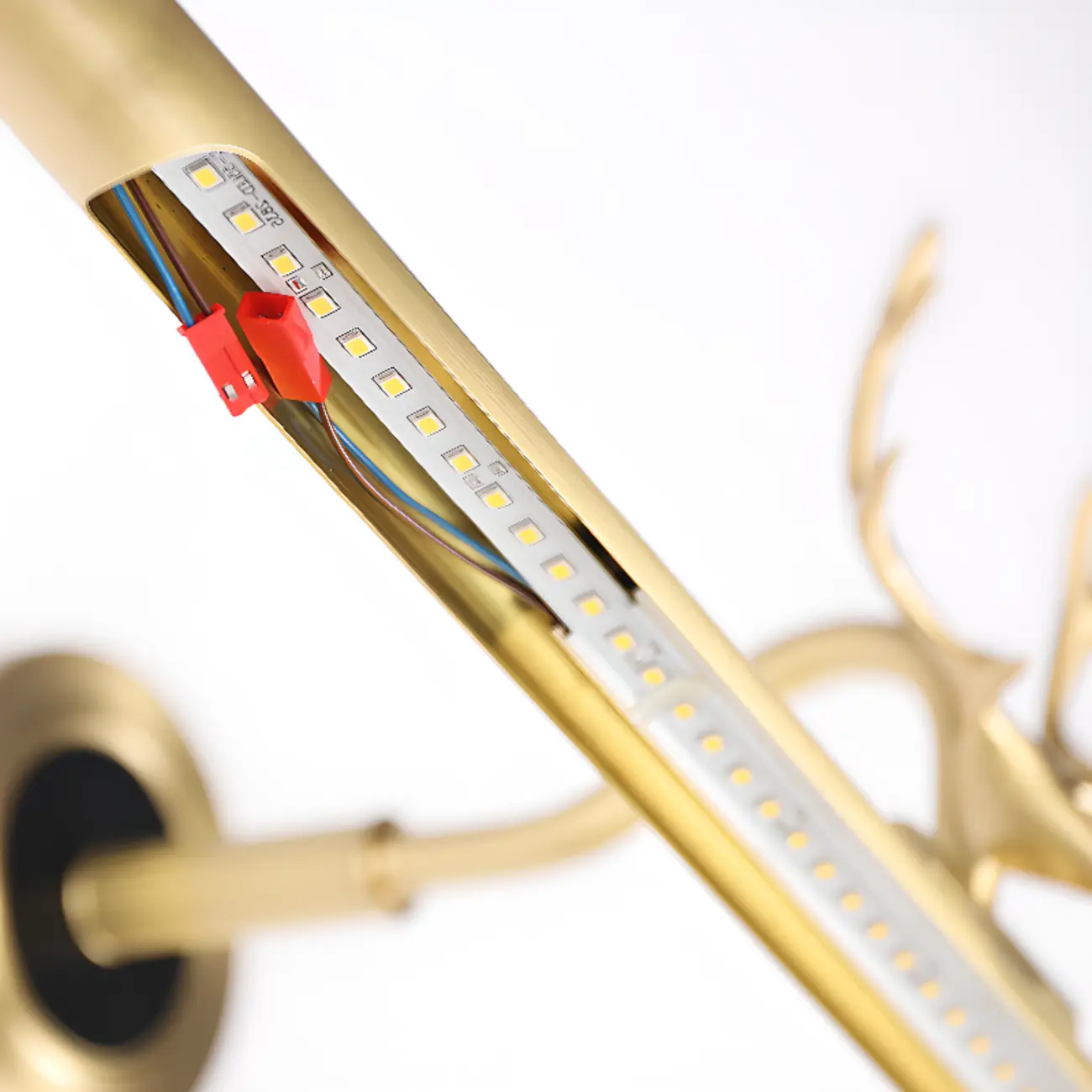 Modern Linear Gold Bathroom Vanity Light with Antler Design  Image - 15 | homeyfad