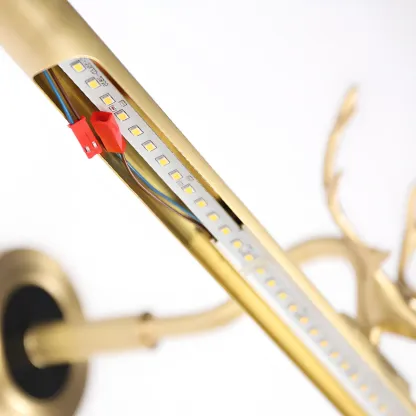 Modern Linear Gold Bathroom Vanity Light with Antler Design  Image - 15