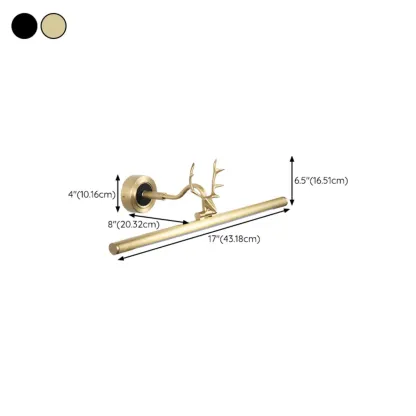 Modern Linear Gold Bathroom Vanity Light with Antler Design  #size