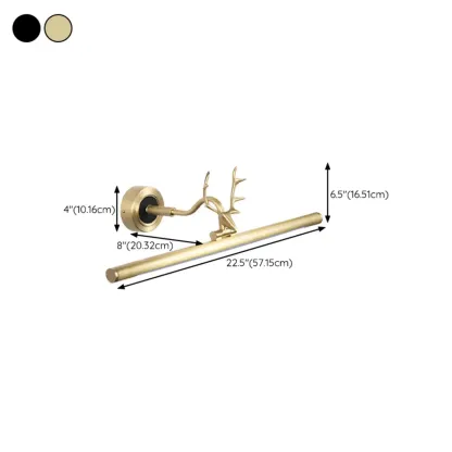 Modern Linear Gold Bathroom Vanity Light with Antler Design  Image - 17
