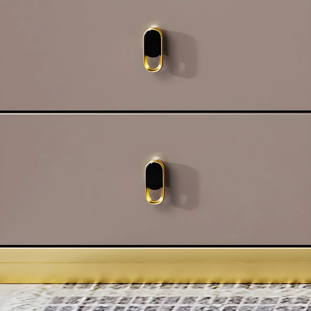 Glam Stone Top Metal Base Writing Desk with File Cabinet  Image - 9 | homeyfad