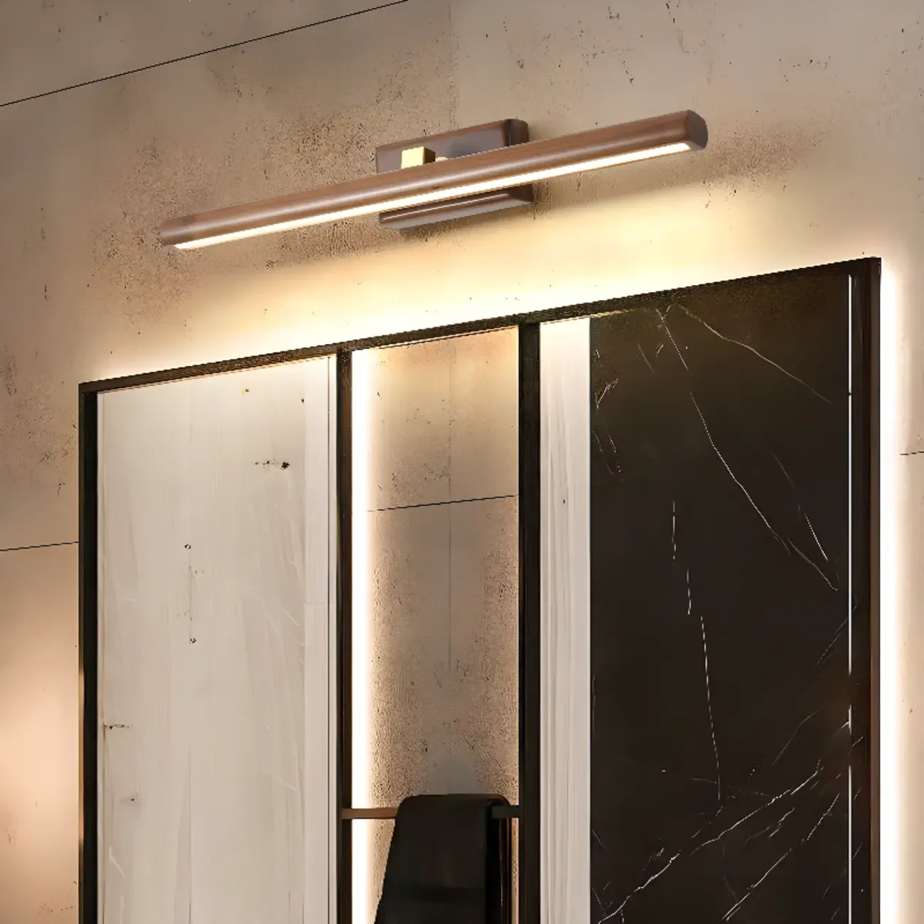 Modern Wood LED Vanity Light Fixture with Rotable Design Image - 7