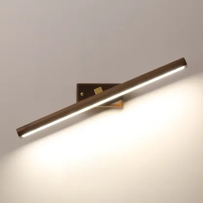 Modern Wood LED Vanity Light Fixture with Rotable Design Image - 8