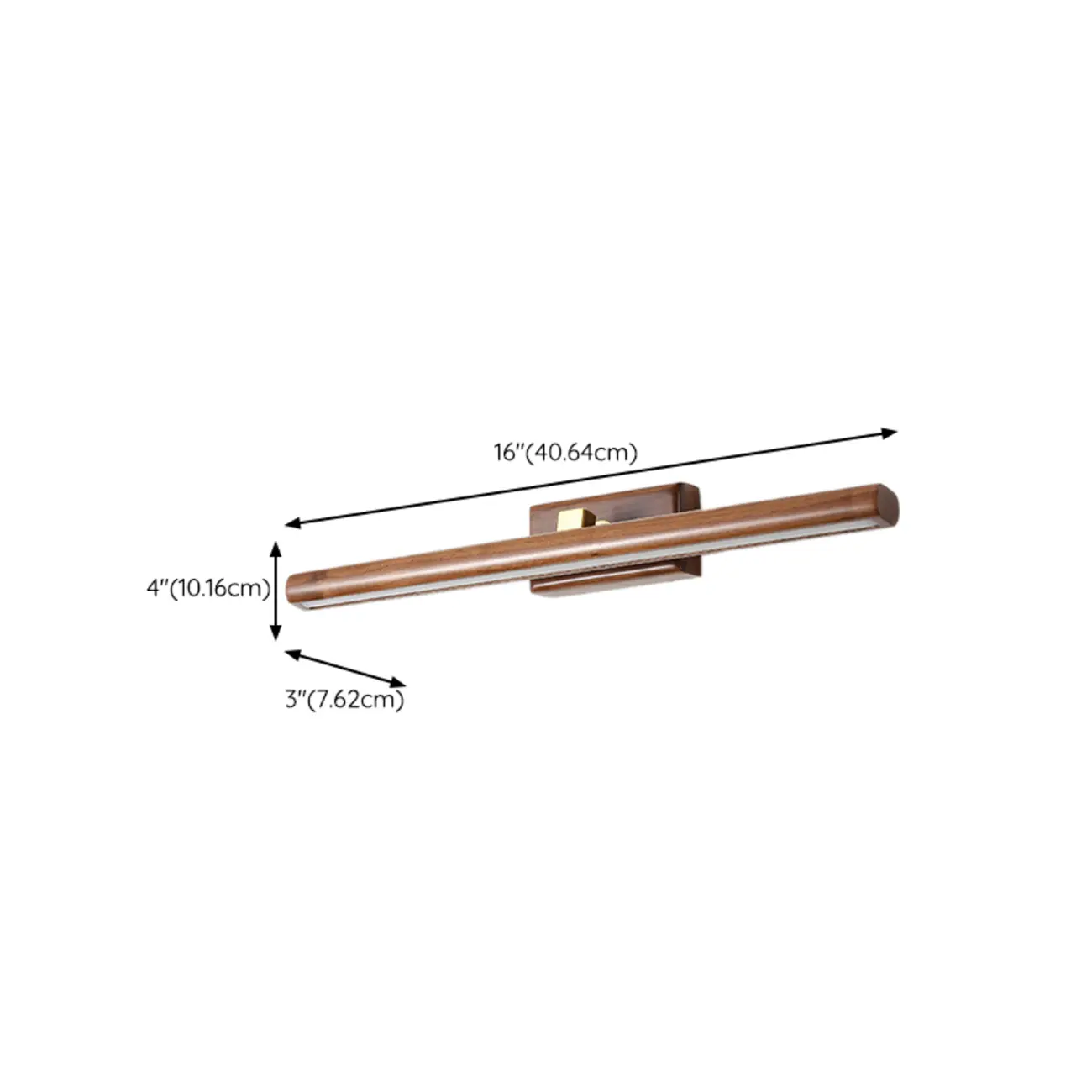 Modern Wood LED Vanity Light Fixture with Rotable Design #size | homeyfad