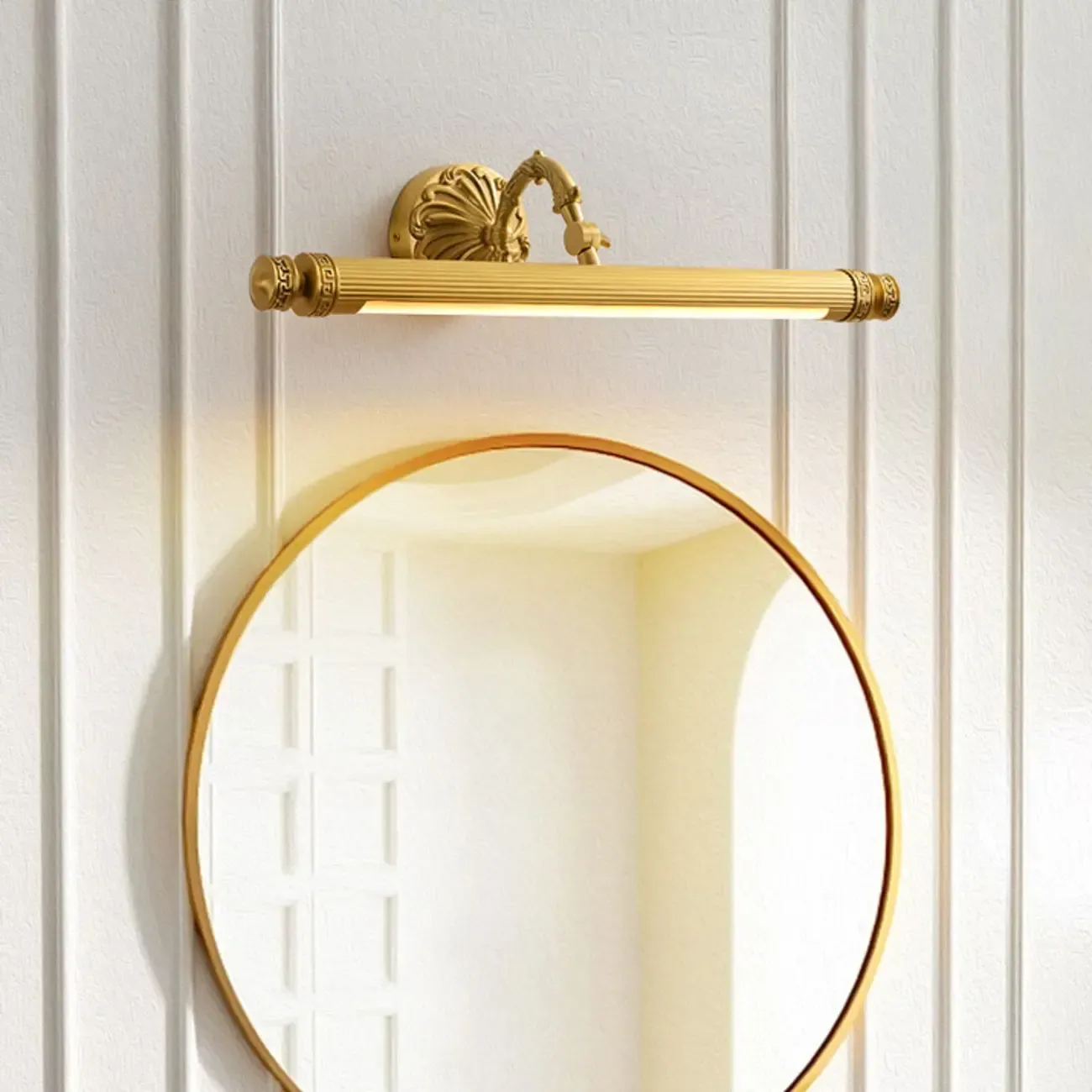 Gold Bathroom LED Wall Sconce Fixture with Warm Light Image - 1