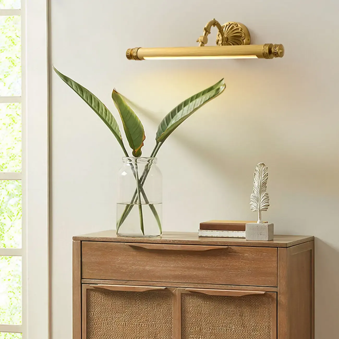 Gold Bathroom LED Wall Sconce Fixture with Warm Light Image - 4