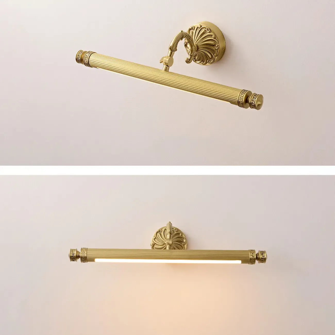 Gold Bathroom LED Wall Sconce Fixture with Warm Light Image - 9