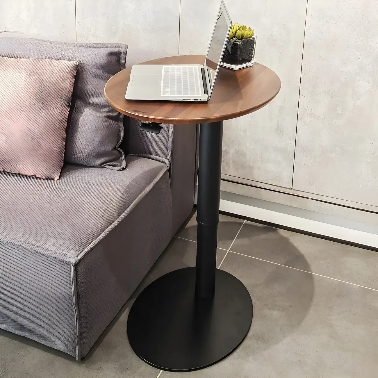 Height Adjustable Standing Oval Writing Desk Image - 3
