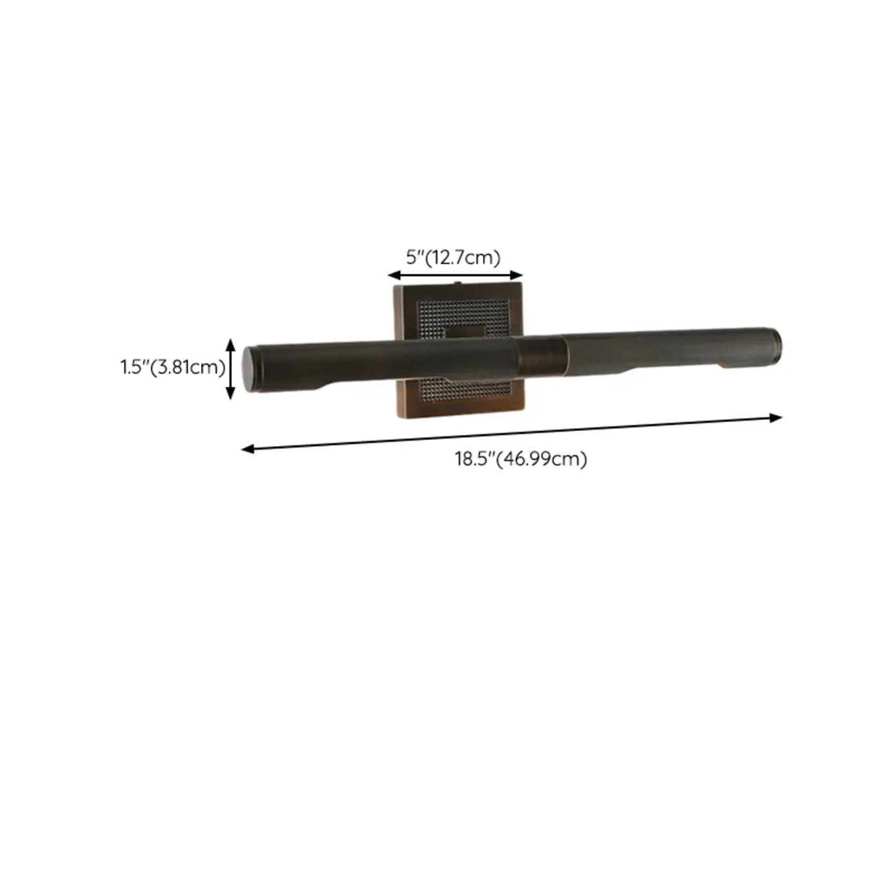 2-Light Modern Black Linear Vanity Light for Bathroom Wall #size