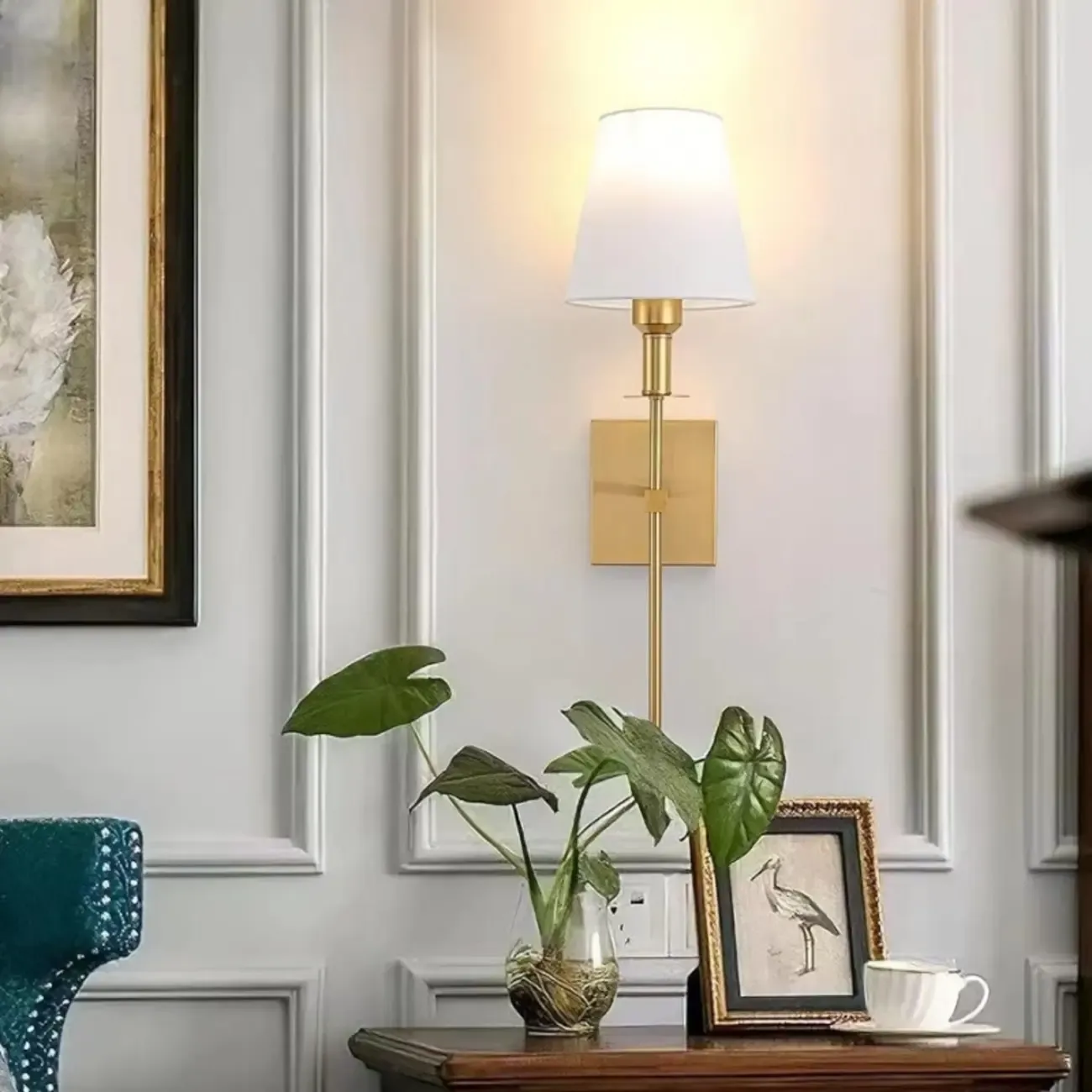 Modern Fabric LED Bath Vanity Light with Wall Mount Design Image - 2