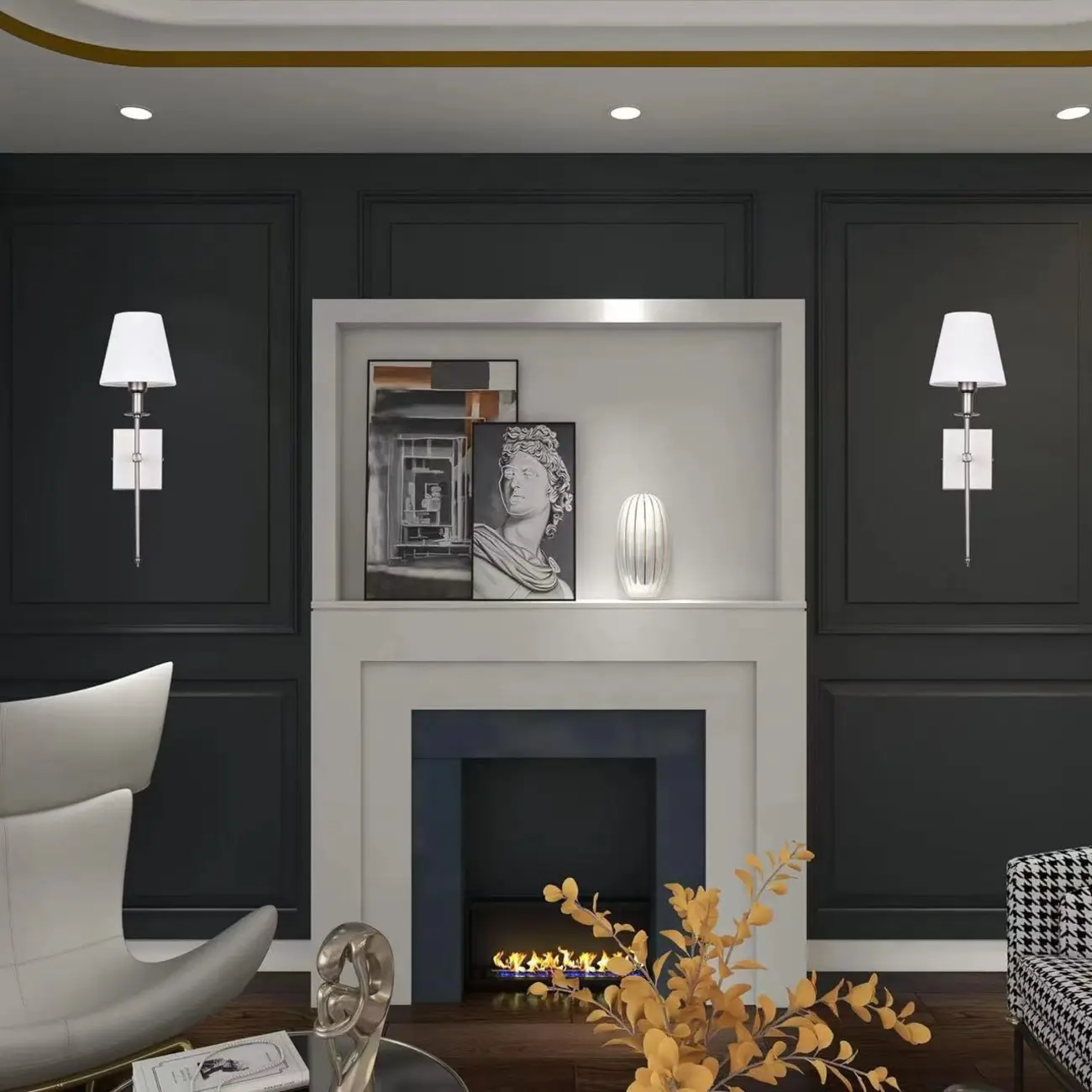 Modern Fabric LED Bath Vanity Light with Wall Mount Design Image - 3 | homeyfad