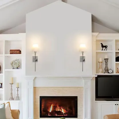 Modern Fabric LED Bath Vanity Light with Wall Mount Design Image - 4