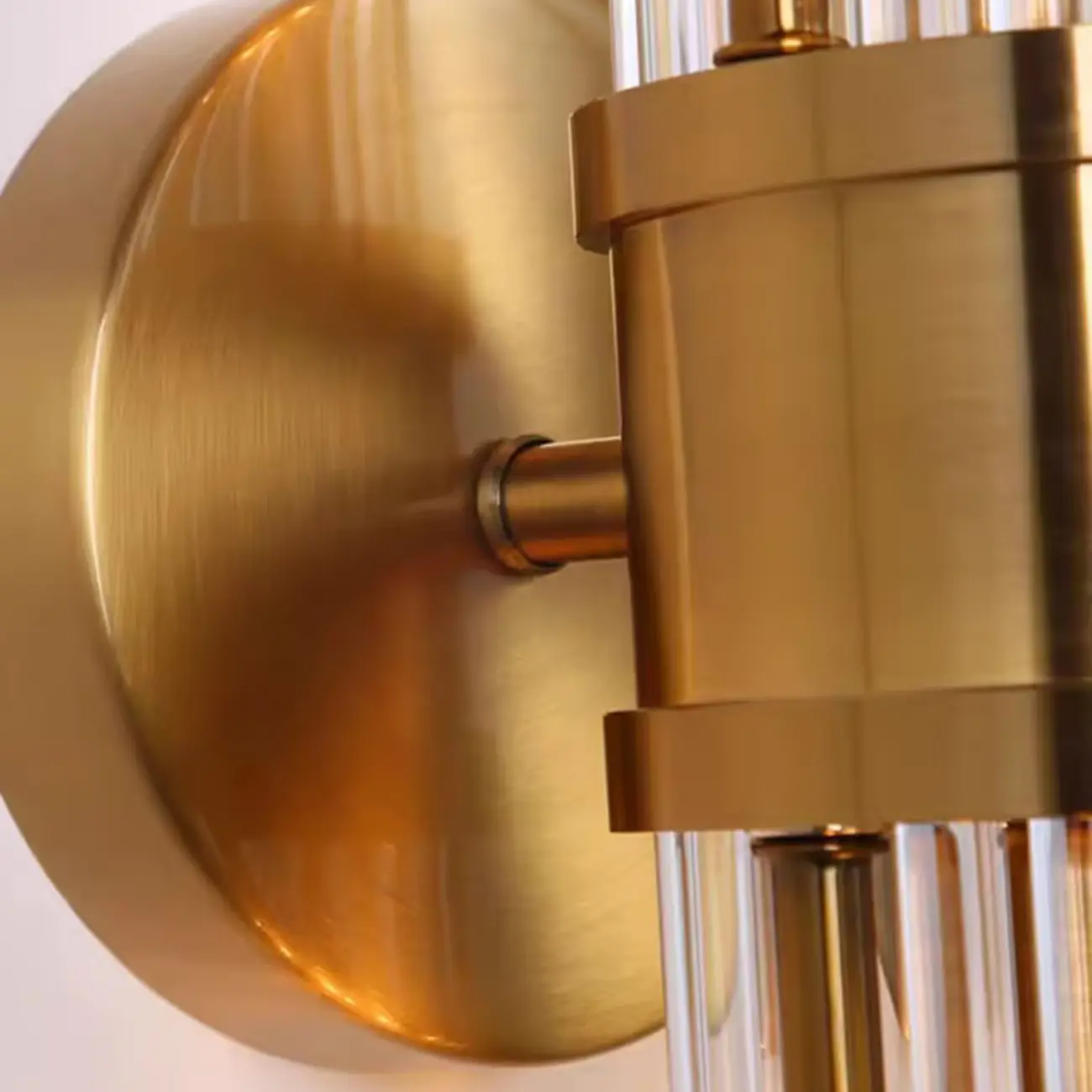  Vintage Cylindrical Brass Vanity Light Fixture Next to Mirror Image - 10 | homeyfad