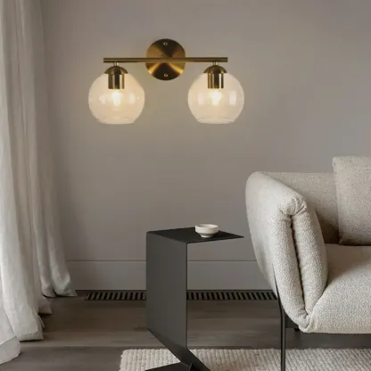 Modern 2-Light Globe LED Vanity Sconce Light for Bathroom  Image - 3