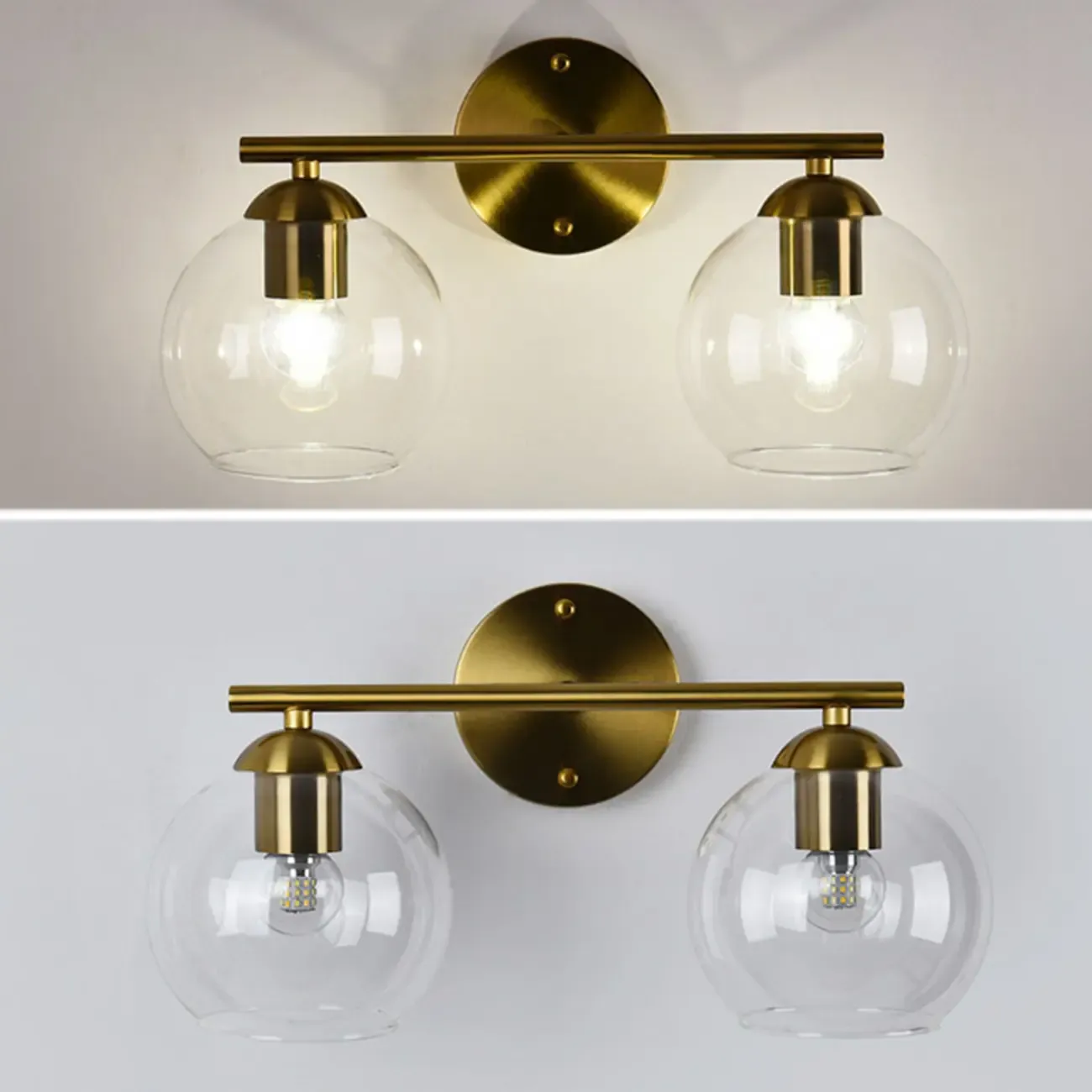 Modern 2-Light Globe LED Vanity Sconce Light for Bathroom  Image - 7