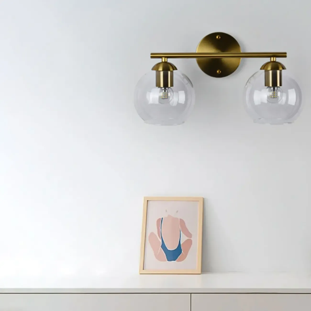 Modern 2-Light Globe LED Vanity Sconce Light for Bathroom  Image - 13