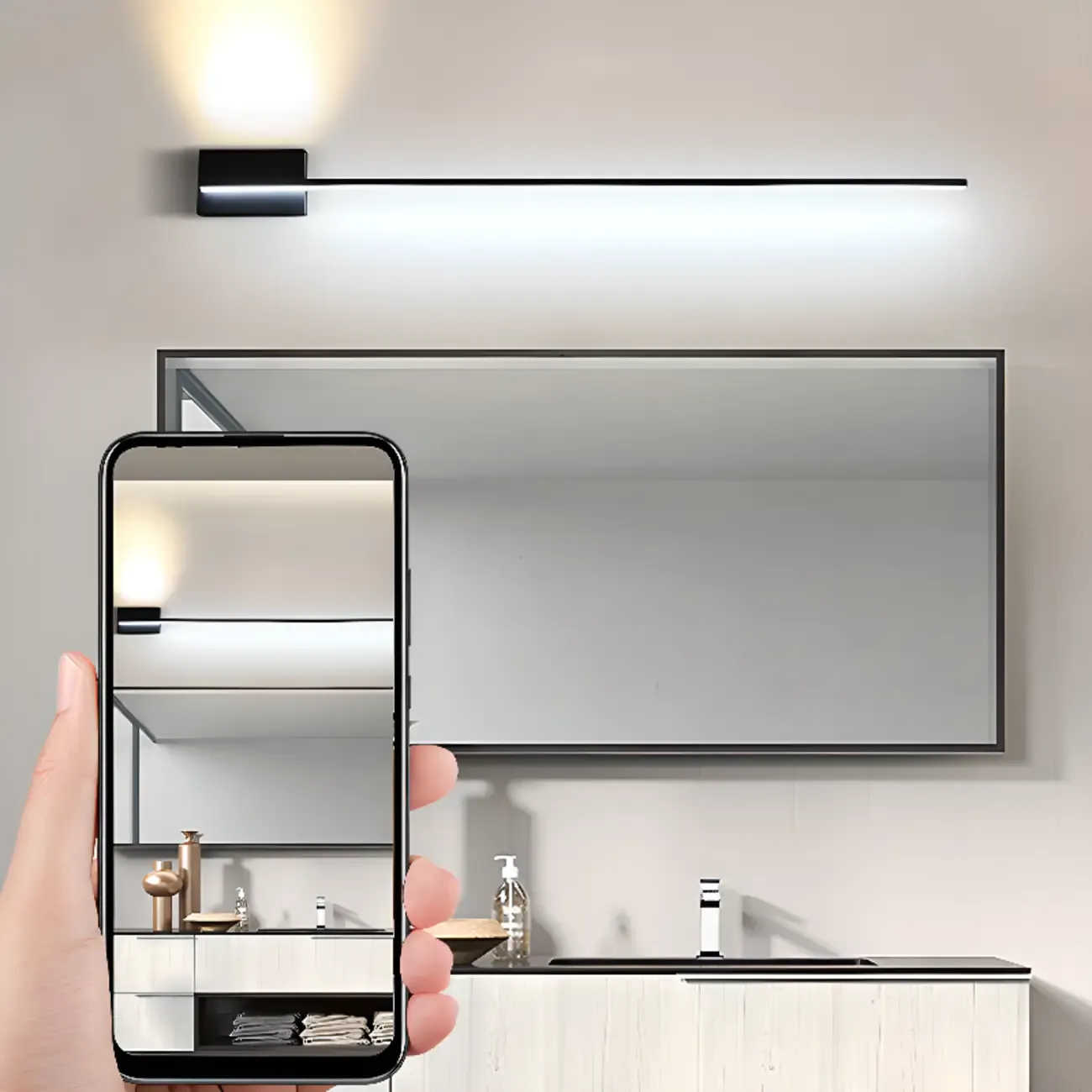 Modern LED Vanity Light for Bathroom with Slim Bar Design Image - 8