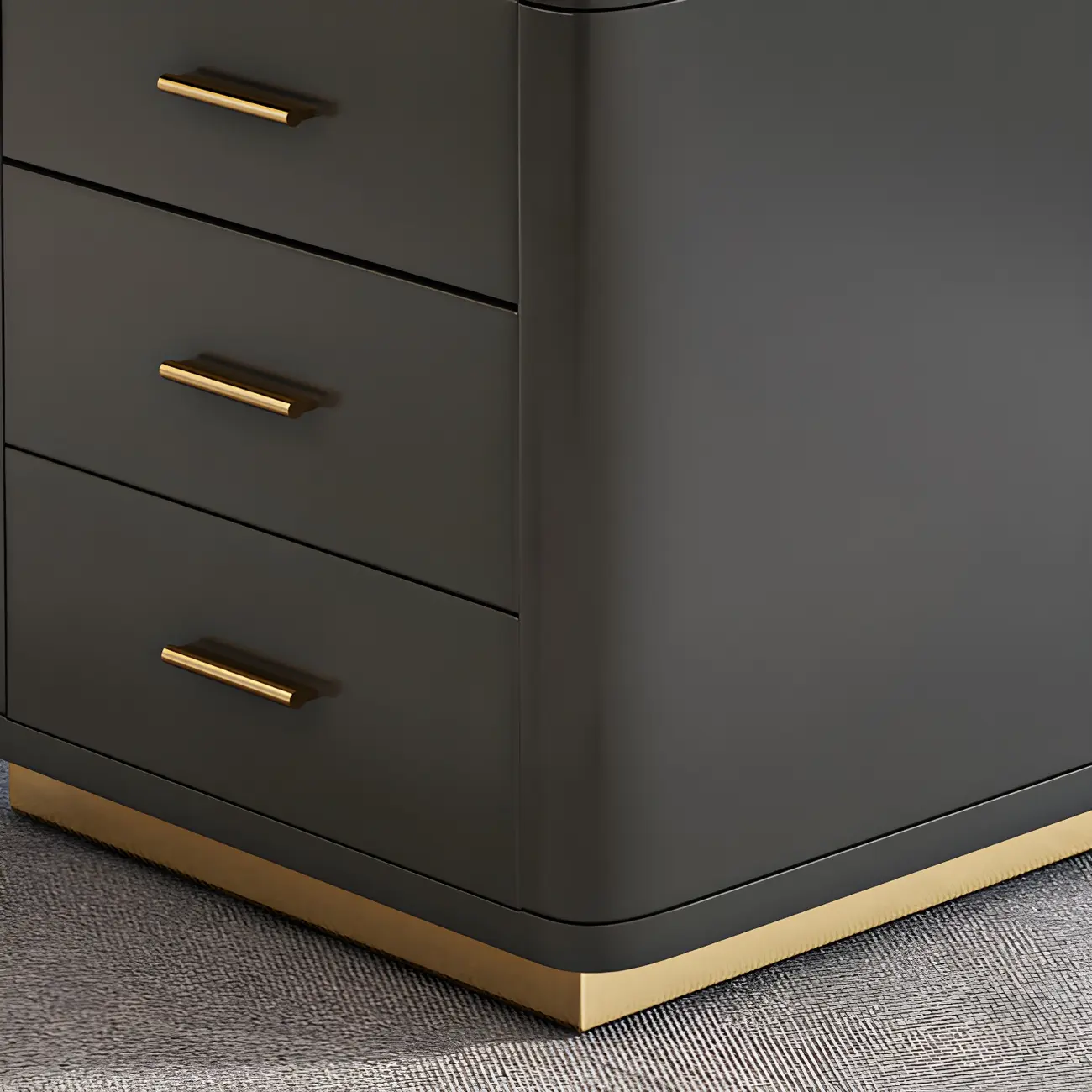 Glam Stone Top Writing Desk with Drawers and Built in Outlets Image - 6 | homeyfad