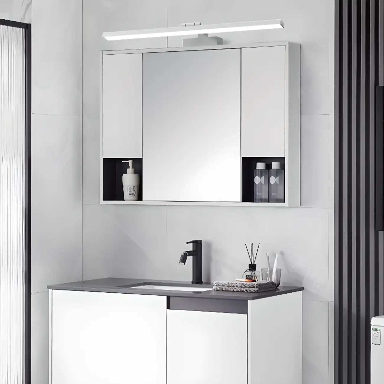 Modern White LED Vanity Light Bar for Bathroom Above Mirror Image - 1 | homeyfad