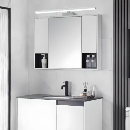 Modern White LED Vanity Light Bar for Bathroom Above Mirror Image - 1