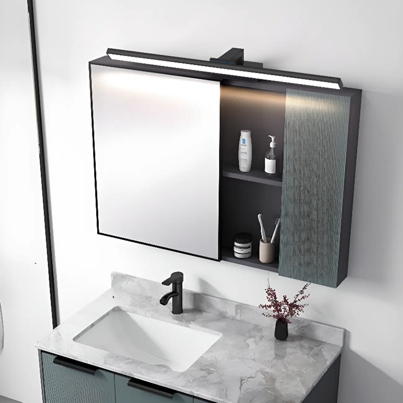 Modern White LED Vanity Light Bar for Bathroom Above Mirror Image - 4 | homeyfad