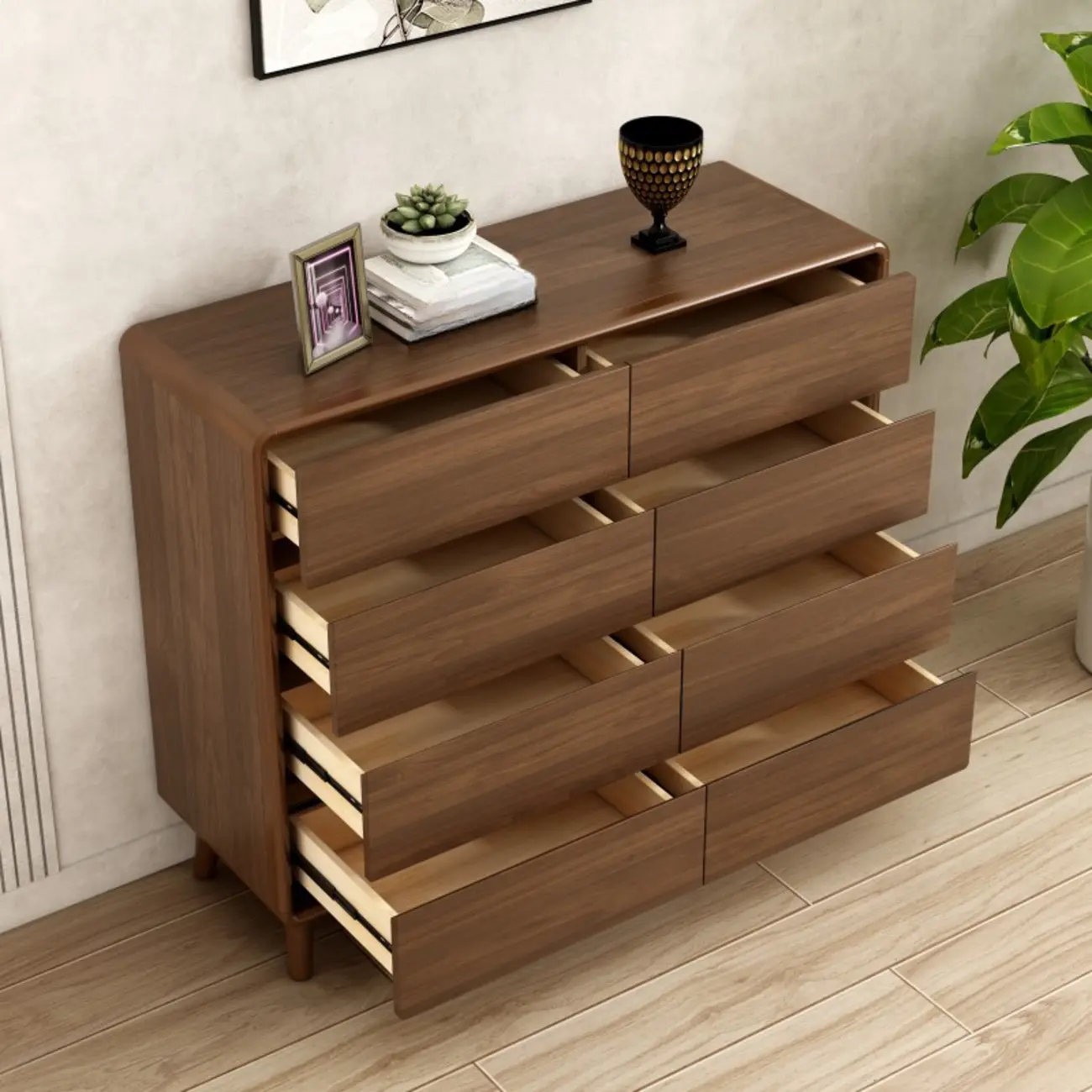 Modish Accent Cabinet for Living Room with Multiple Drawers Image - 2 | homeyfad