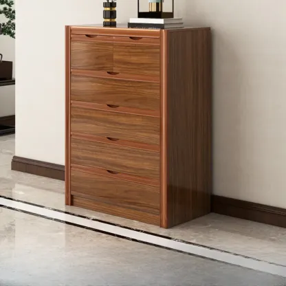 Modish Accent Cabinet for Living Room with Multiple Drawers Image - 3
