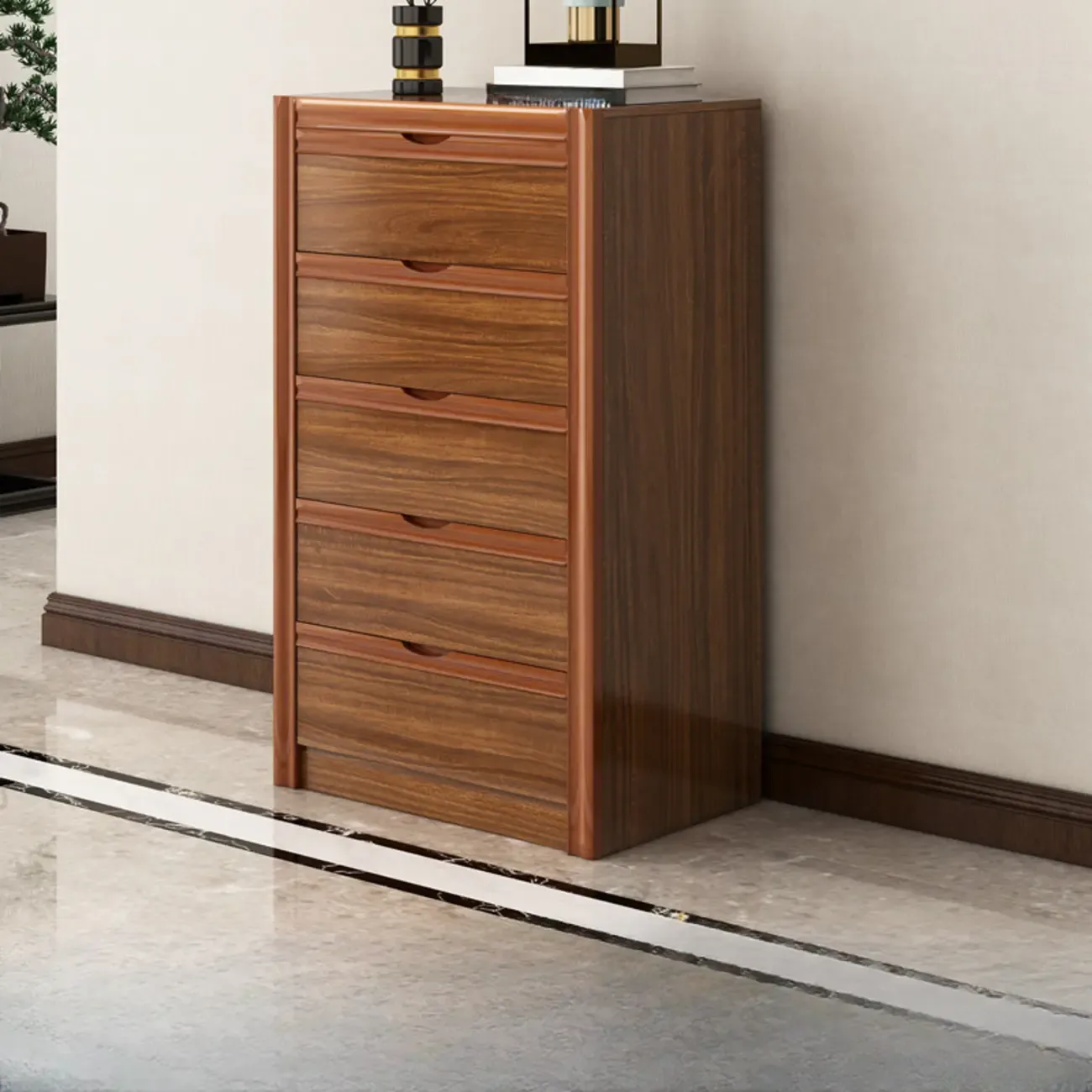 Modish Accent Cabinet for Living Room with Multiple Drawers Image - 4