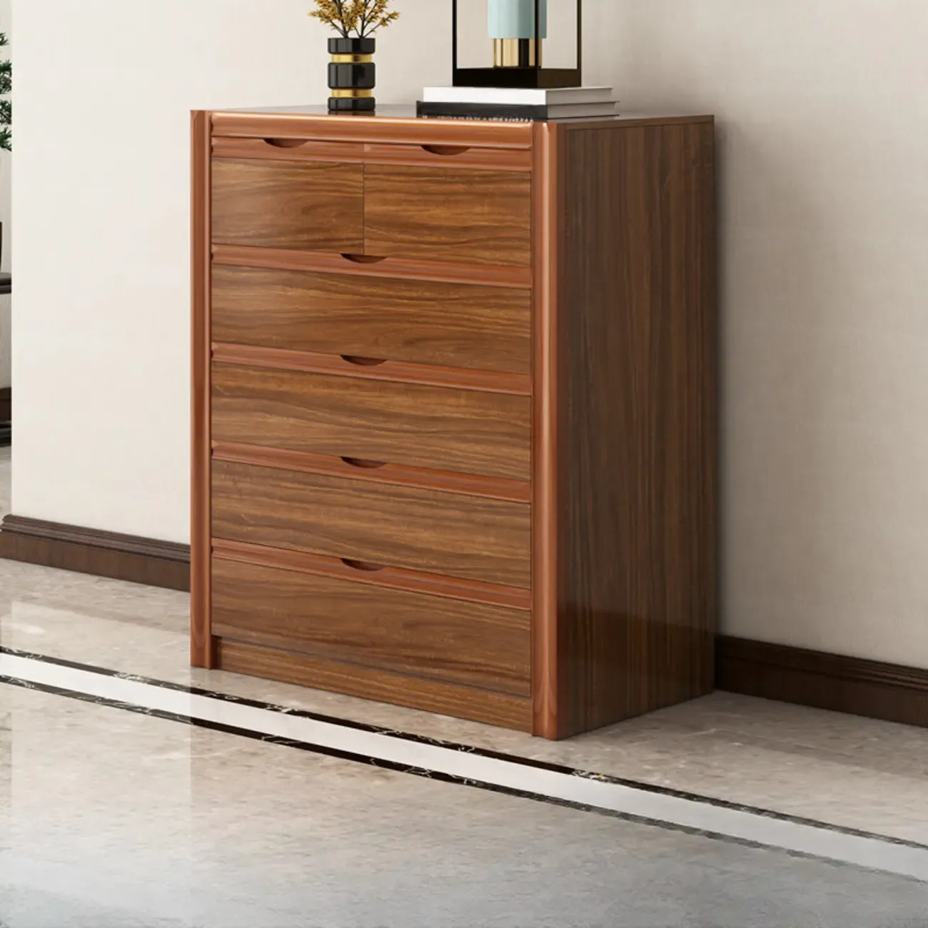 Modish Accent Cabinet for Living Room with Multiple Drawers Image - 8