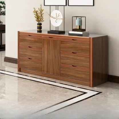 Modish Accent Cabinet for Living Room with Multiple Drawers Image - 10