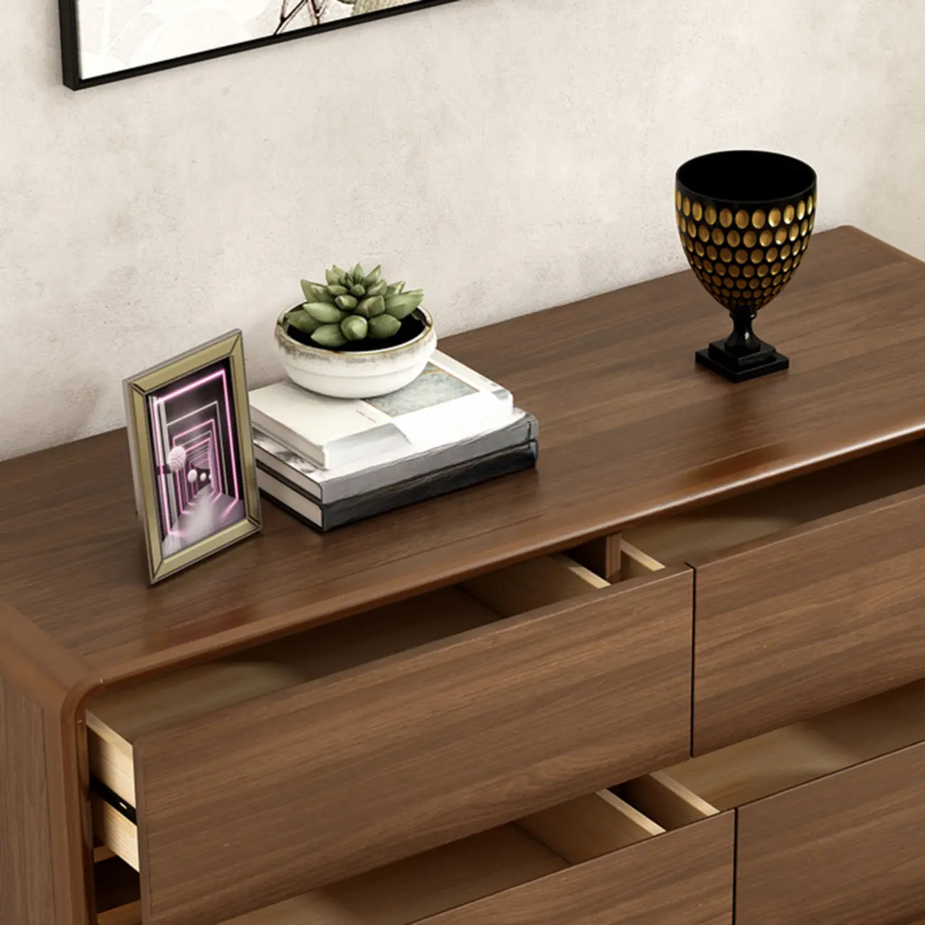 Modish Accent Cabinet for Living Room with Multiple Drawers Image - 12 | homeyfad