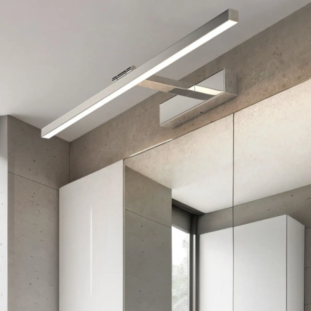 White Linear LED Wall-Mounted Vanity Light with Modern Style  Image - 3 | homeyfad