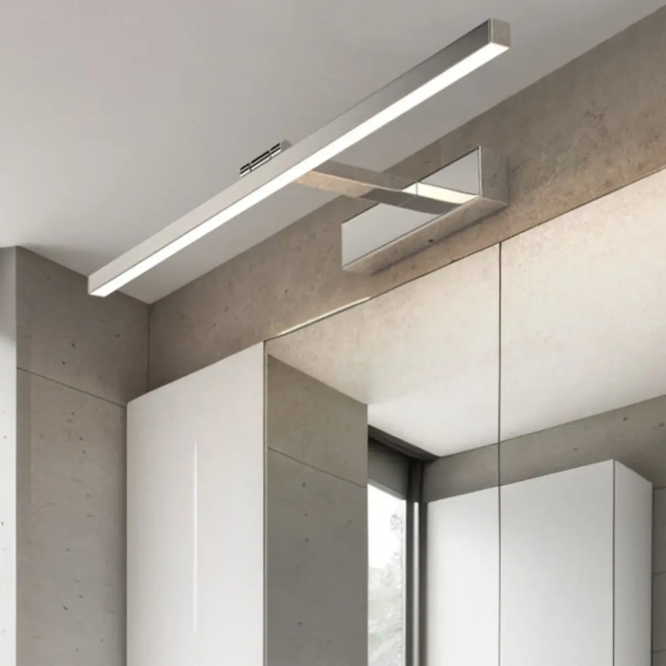 White Linear LED Wall-Mounted Vanity Light with Modern Style  Image - 3