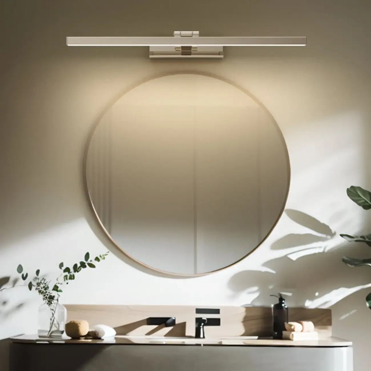 White Linear LED Wall-Mounted Vanity Light with Modern Style Image - 4