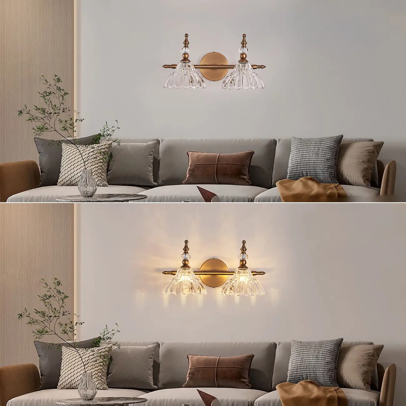 Vintage Glass Shade Vanity Light for Bathroom Image - 4 | homeyfad